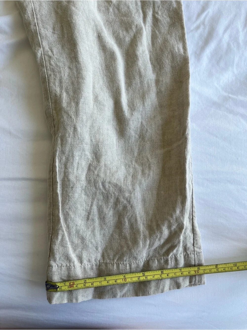 Cos Linen Drawstring Wide-Leg Pants — Beige/Tan size 8